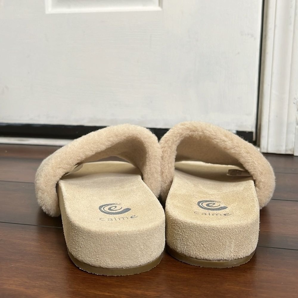 Johnny Was Calme Faux Fur Slide Women's size 10  New - Picture 6 of 9